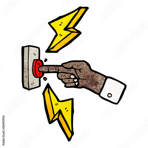 cartoon finger pushing button