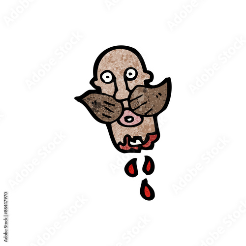 gross severed head cartoon