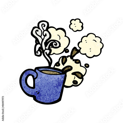 steaming hot coffee