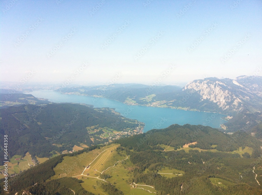 View To Lake Attersee In Salzkammergut From Schafbergspitze 1.783m View To Lake Attersee In Salzkammergut From Schafbergspitze 1.783m