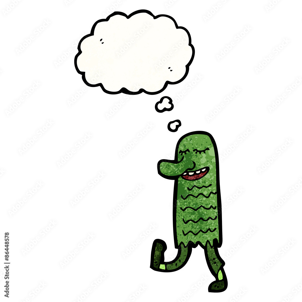 green monster with thought bubble green monster with thought bubble