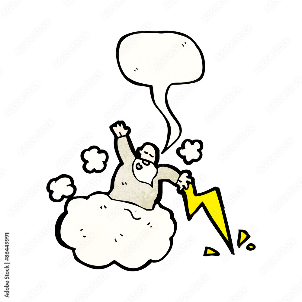 Fototapeta premium god on cloud cartoon