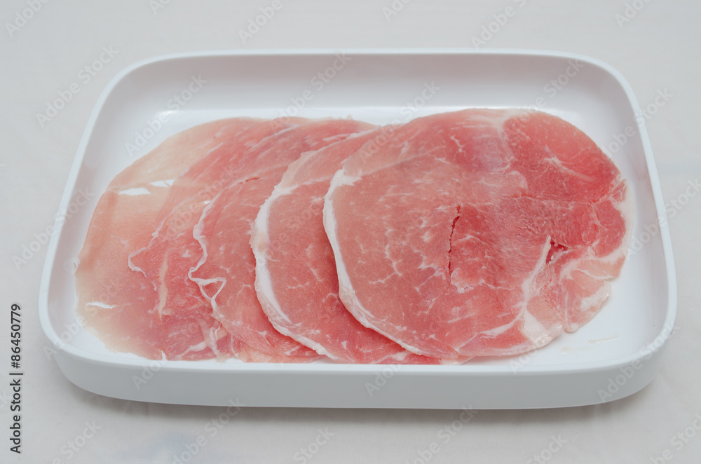 Kurobuta pork Served on a Plates. Shabu traditional Japanese food. Kurobuta pork Served on a Plates. Shabu traditional Japanese food.