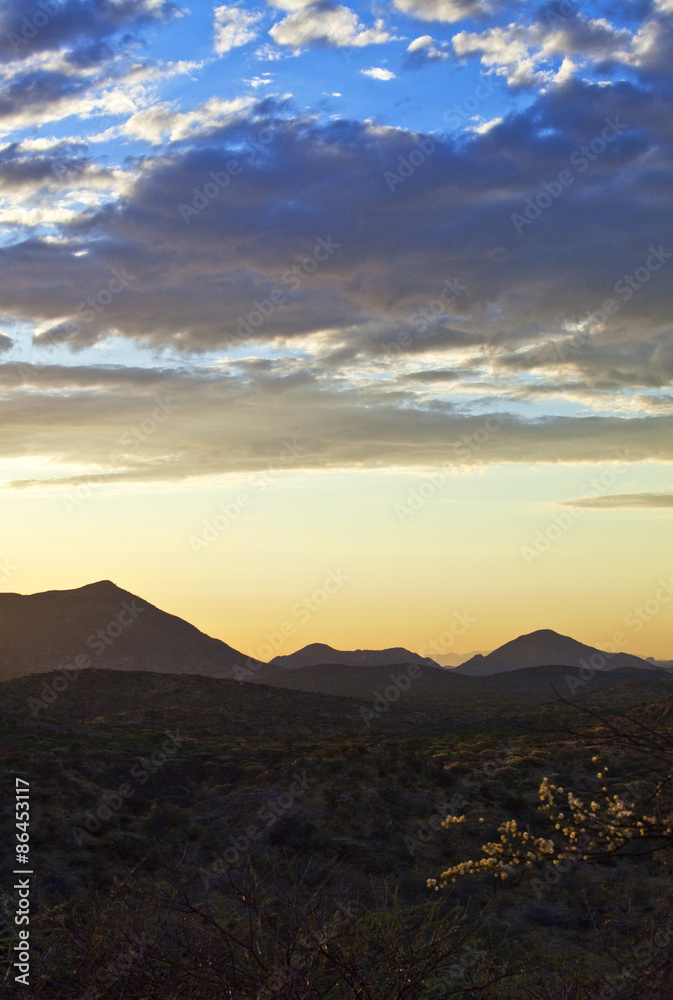 Namibia,sunset landscape in the Omaruru reserve Namibia,sunset landscape in the Omaruru reserve
