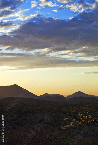 Namibia,sunset landscape in the Omaruru reserve