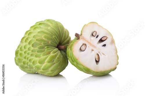 custard apple on white background photo