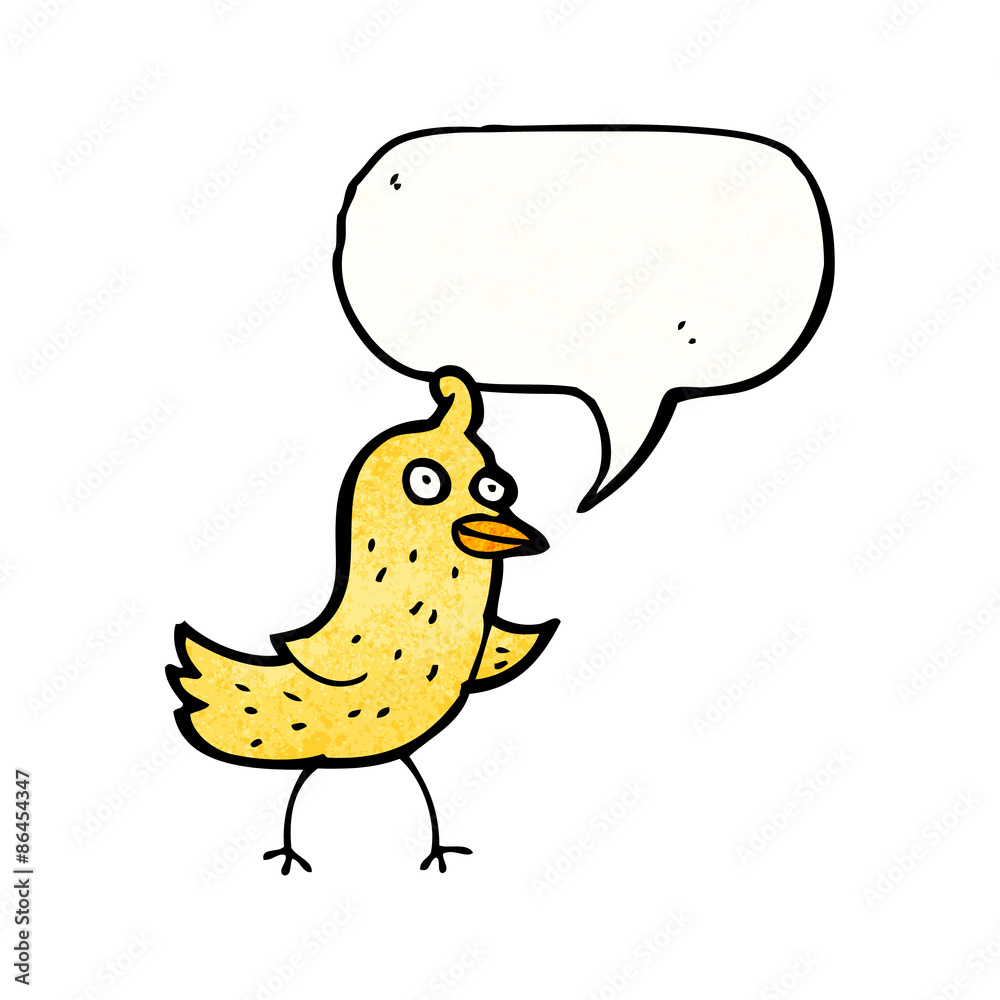 cartoon bird with speech bubble cartoon bird with speech bubble