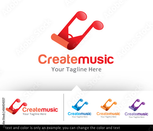 Create Music Logo Design Template Vector