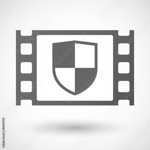 35mm film frame with a shield