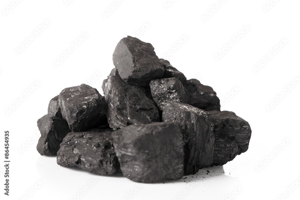 Pile of coal isolated on white background Pile of coal isolated on white background