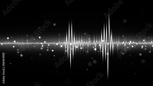 audio waveform black and white equalizer
