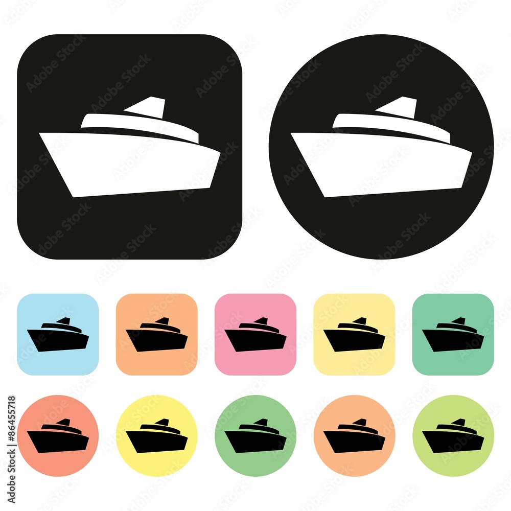 Ship icon. Boat icon. Vector