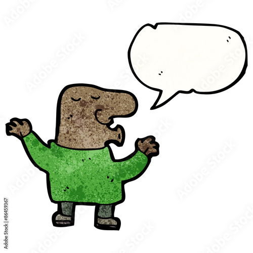 cartoon big nose man talking