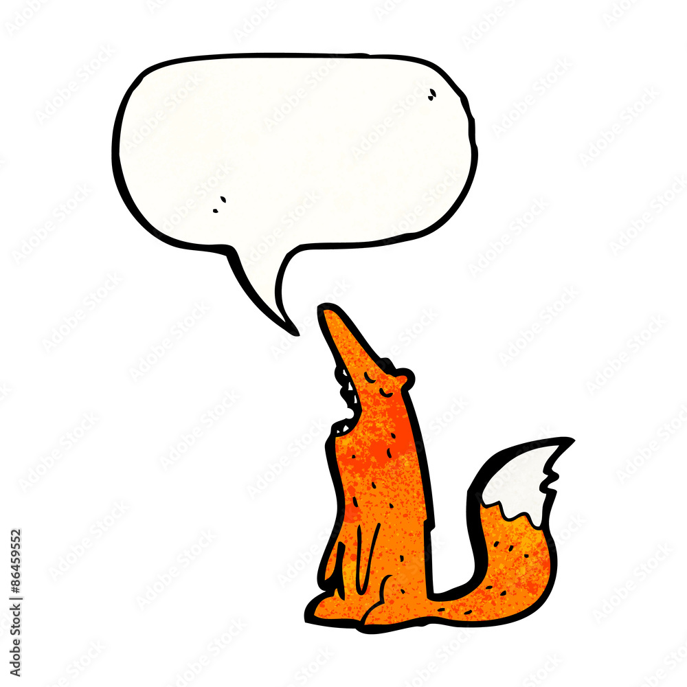 Obraz premium cartoon fox with speech bubble