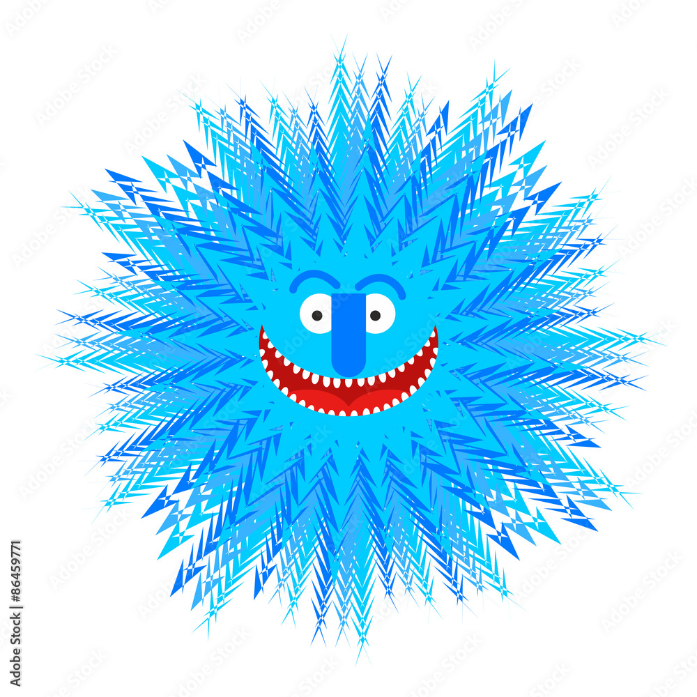 Snowflake smile. Winter Blue Snowflake symbol of winter. Vector Snowflake smile. Winter Blue Snowflake symbol of winter. Vector
