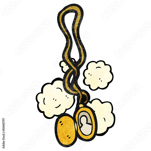 old photograph in locket cartoon