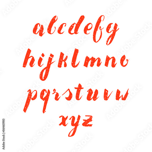 Hand drawn lowercase alphabet. 