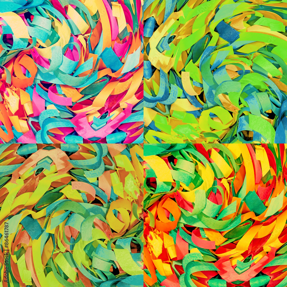 Multicolored confetti pattern collage.Background.