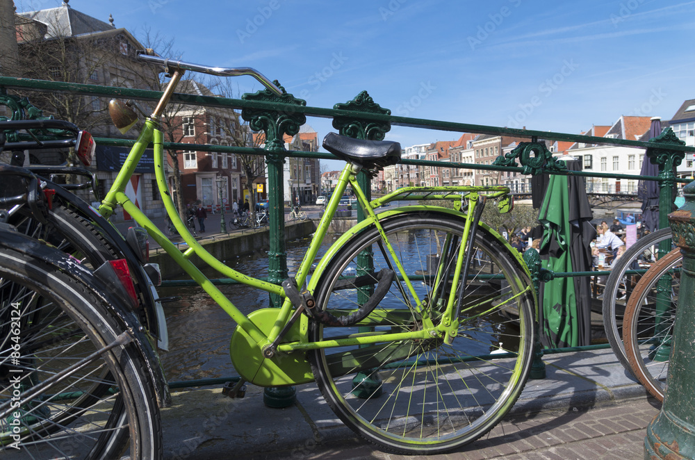 green bicycle