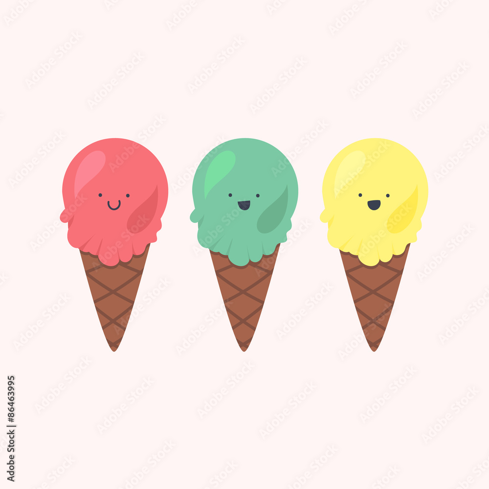 Vector set of ice-creams