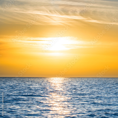 Sunset above the blue sea © Pavlo Vakhrushev