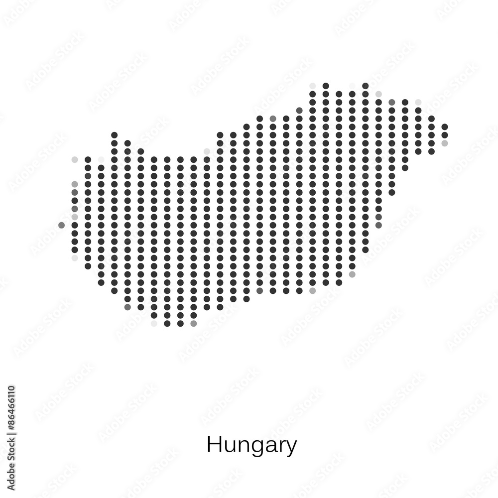 Obraz premium Dotted map of Hungary for your design