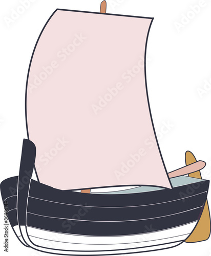 Dorna typical fishing sailboat in Galicia