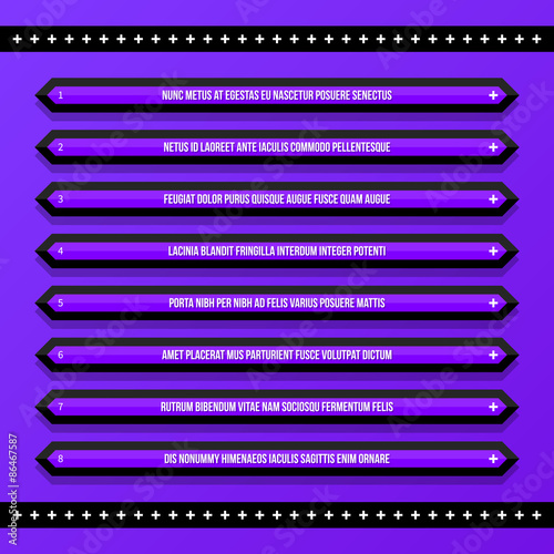 Menu template with horizontal options/banners. EPS10 vector template