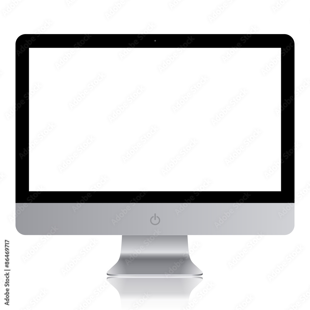 Modern digital computer device on white background vector Modern digital computer device on white background vector