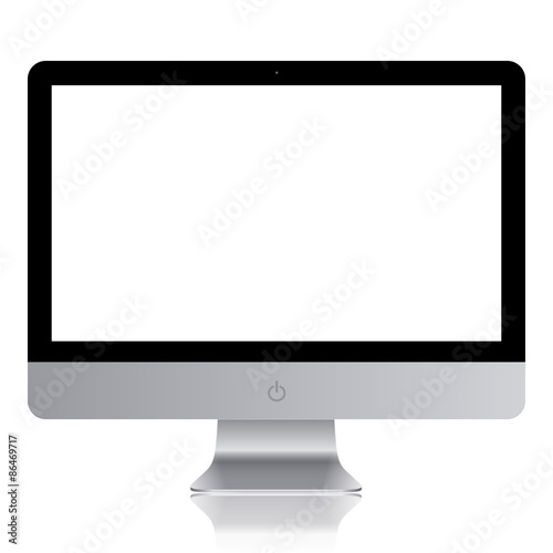 Modern digital computer device on white background vector