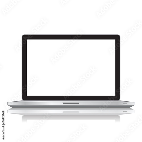 Modern glossy laptop isolated on white vector