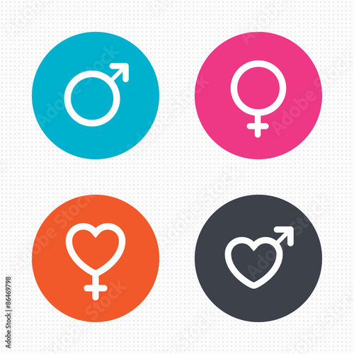 Male and female sex icons. Man Woman signs.