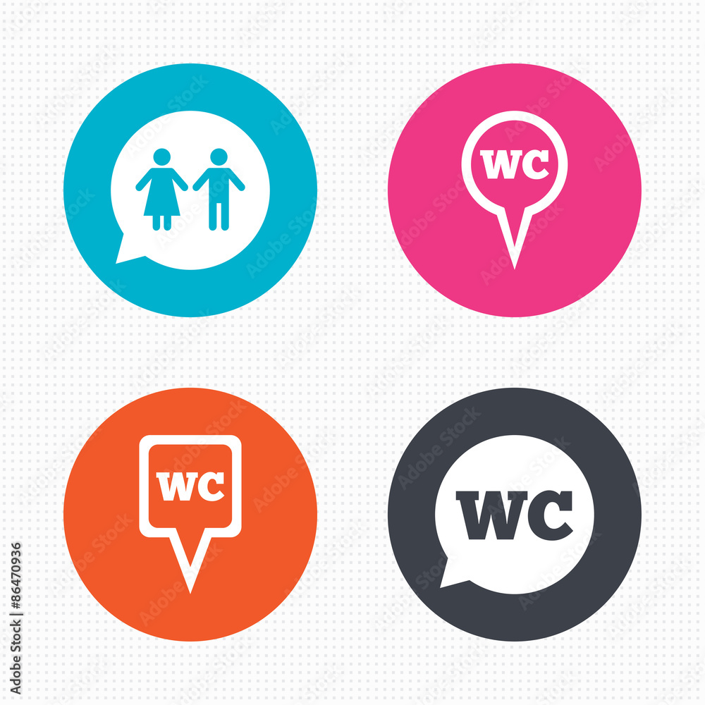 WC Toilet pointer icons. Gents and ladies room. WC Toilet pointer icons. Gents and ladies room.