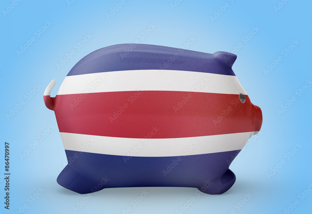 Piggy bank with the flag of Costa Rica .(series) Piggy bank with the flag of Costa Rica .(series)