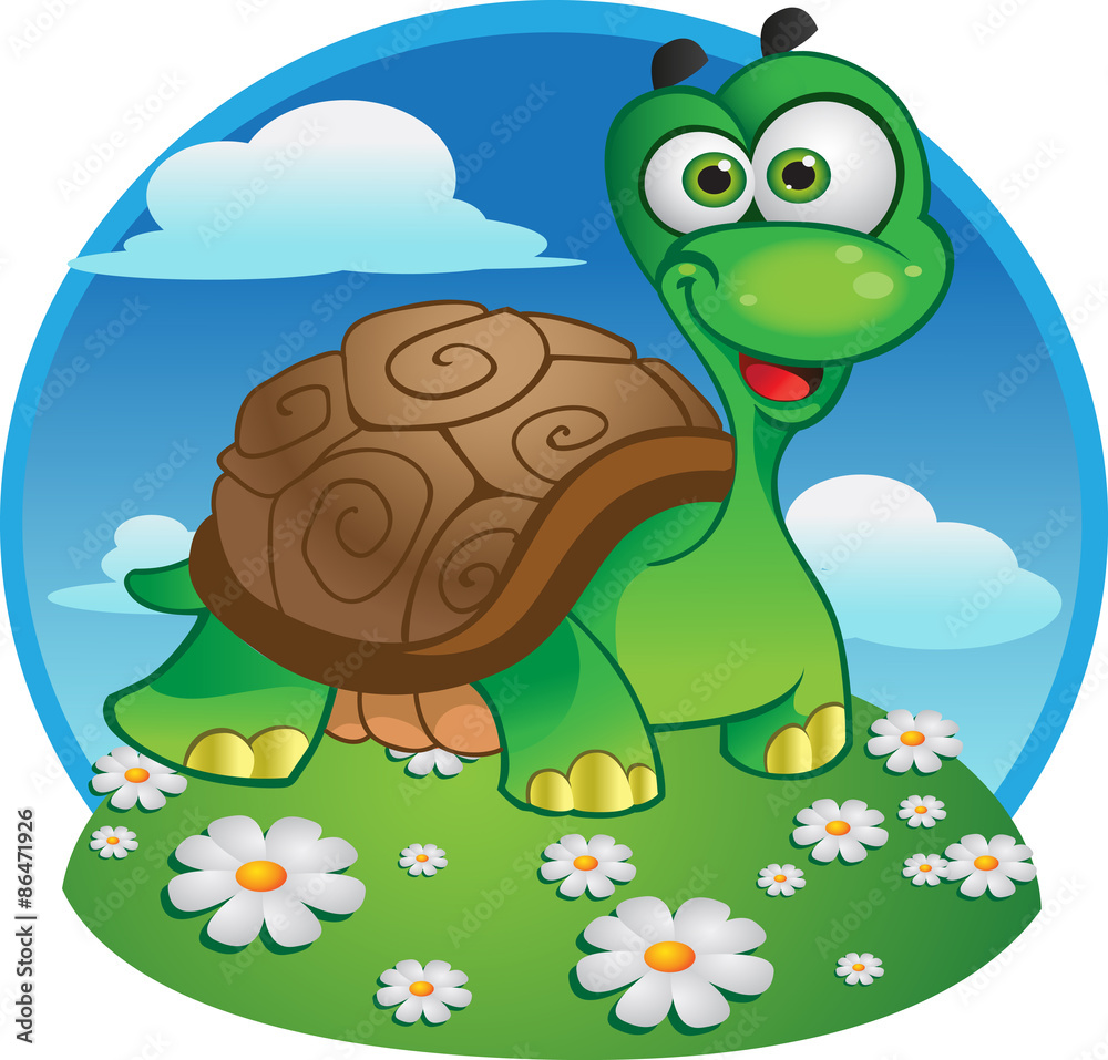 Obraz premium Cute vector tortoise