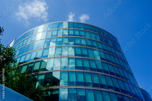 Office building and reflection in London  England  background