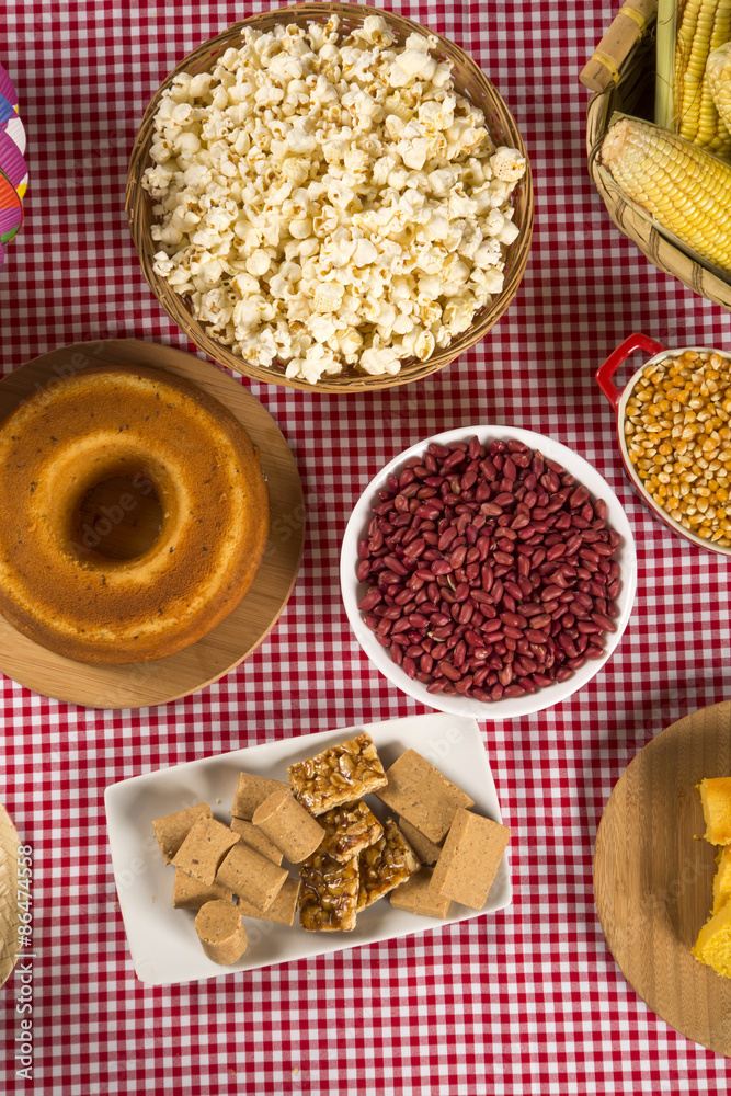 Table of brazilian food to festa junina
