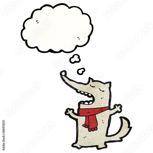 cartoon wolf wth thought bubble