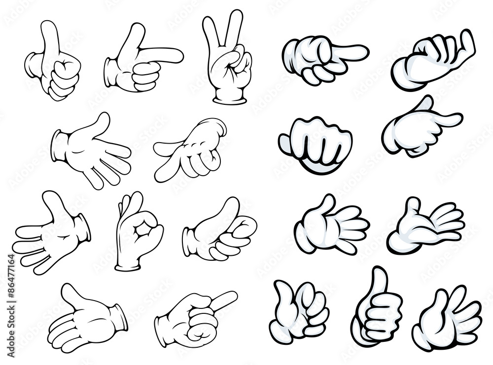 Cartoon hand gestures and pointers Stock Vector | Adobe Stock