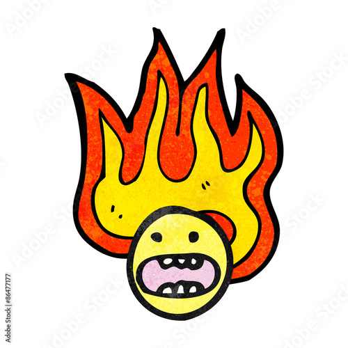flaming emoticon face cartoon