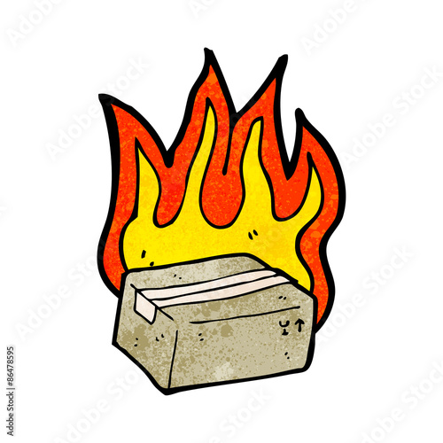 flaming box cartoon