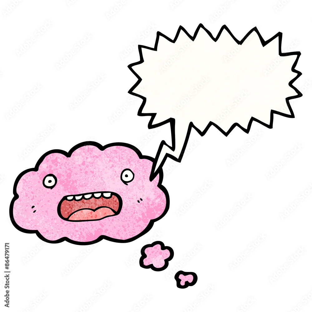 Obraz premium retro cloud cartoon character