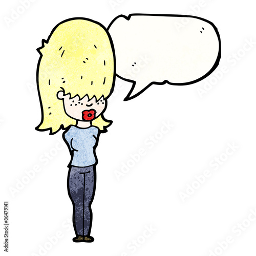 cartoon woman with big hair talking