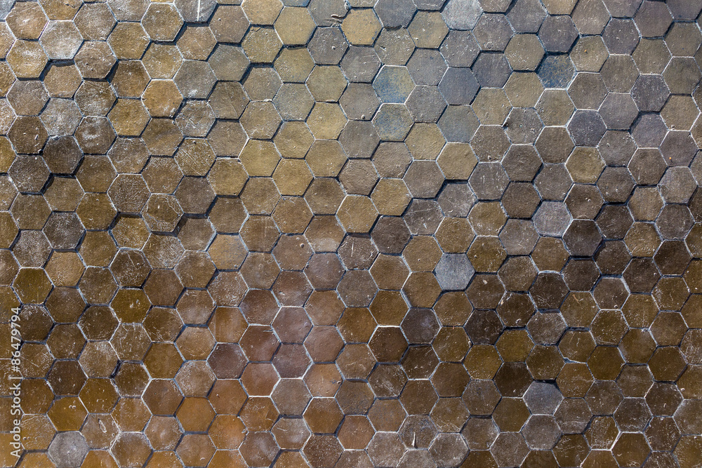 hexagon pattern tile wall background