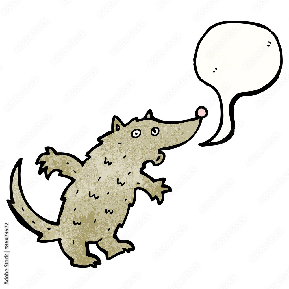 Fototapeta premium cartoon wolf with speech bubble