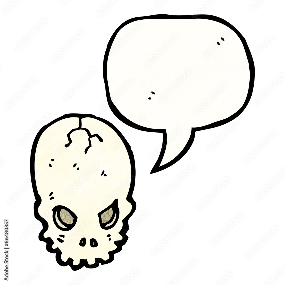 cartoon skull with speech bubble cartoon skull with speech bubble