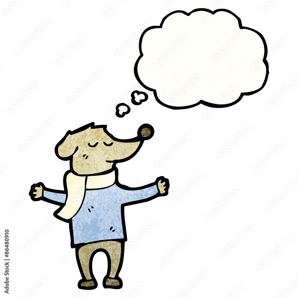 cartoon dog with thought bubble cartoon dog with thought bubble