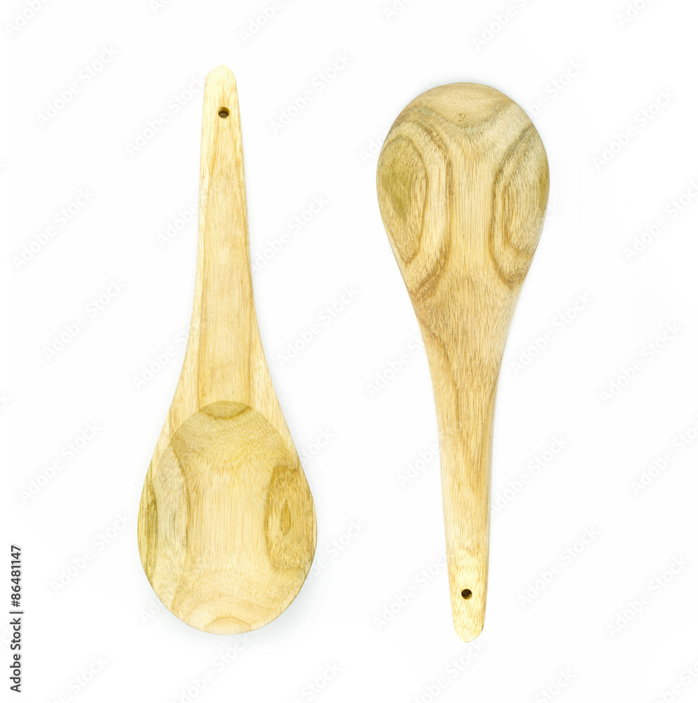 Big cooking wooden spoon ladle isolated on white Big cooking wooden spoon ladle isolated on white