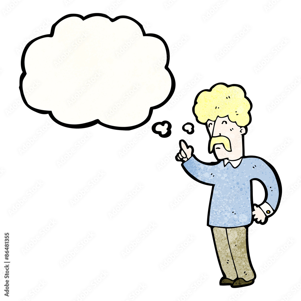 cartoon mustache man with idea cartoon mustache man with idea
