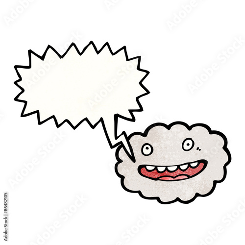 happy cloud with speech bubble